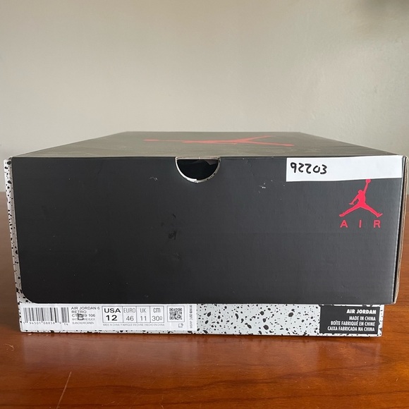 Nike Air Jordan 6 'Carmine' White Red Black CT8529-106 Mens B-GRADE Size 12 - Picture 7 of 8